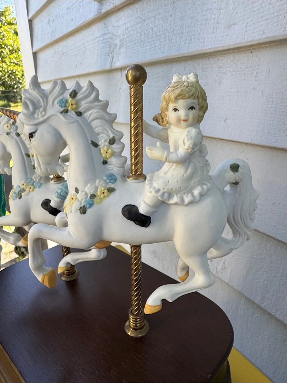 1990s Unicorn Carousel Vintage Musicbox